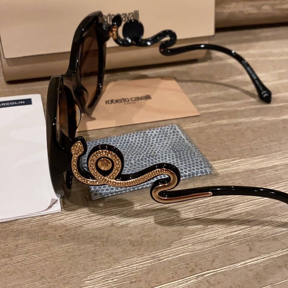 Roberto Cavalli Black and Gold Sunglasses